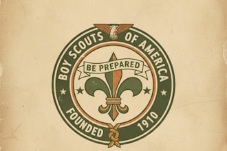 design a vintage scout logo