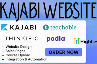 kajabi website teachable thinkfic podia  thinkific website education website