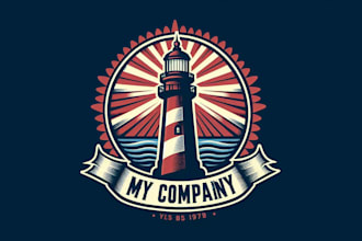 design vintage lighthouse mascot logo t shirt design