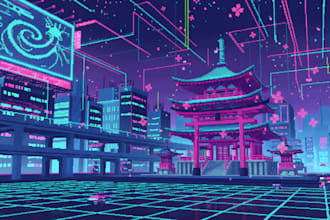 make you ai pixelated background