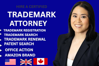 be US licensed trademark registration attorney, revive, renew, and office action