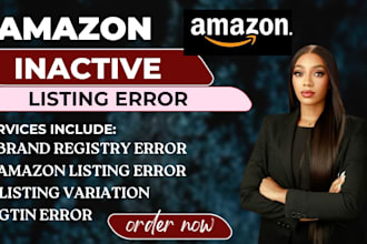 fix amazon brand registry, product listing, variation errors, inactive listing