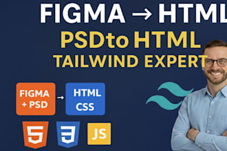 convert figma to HTML, PSD, xd to HTML, CSS, js and react responsive