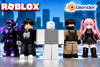 create roblox character, avatar, npc, rigged 3d models for roblox studio blender