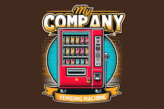 design vintage vending machine mascot logo t shirt design