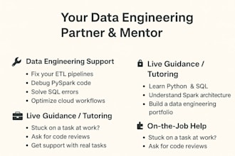 create data solutions, assist with on job problems, and train you in data