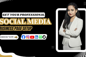 create and set up a professional facebook, instagram page