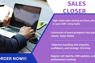 be your high ticket sales closer sales agent or sales representative