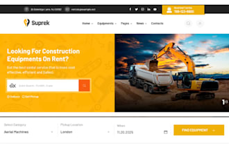 design a construction equipment website for dealers and heavy machinery