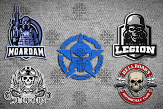 do minimalist military, army, skull, tactical logo badge patch for your brand