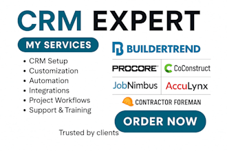 setup buildertrend procore coconstruct jobnimbus acculynx contractor foreman CRM