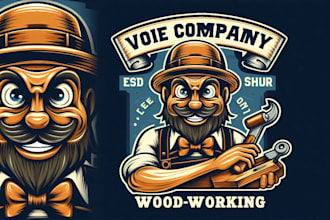 design vintage woodworking mascot logo t shirt design