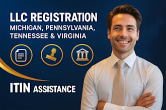 llc registration in michigan, pennsylvania, tennessee,virginia and get your itin