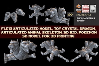 sculpt 3d articulated flexi toys 3mf stl 3d fidget 3d dragon model for printing