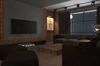 create realistic 3d interior renders for your living and dining area