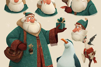 draw christmas cartoon caricature