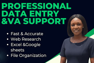 be your virtual assistant for data entry, research and admin tasks