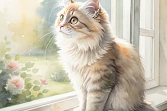 paint a watercolor portrait of your pet or animal