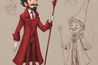 illustrate christmas card, christmas character