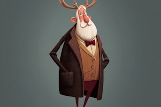 create custom christmas cartoon caricature character,