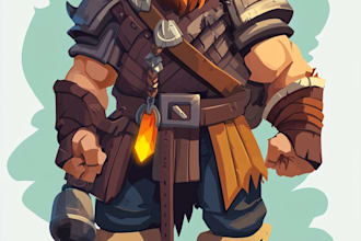 draw 2d game character for game art