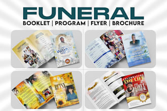 design a funeral program obituary program, funeral flyer
