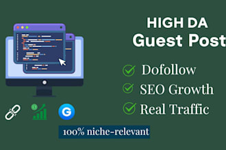 provide niche relevant guest post backlinks to top google ranking