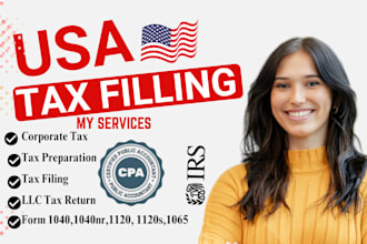 do US tax filing, tax returns, llc tax, business tax 1120 5472 1040  as cpa