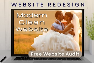 create a modern website redesign for wedding creatives