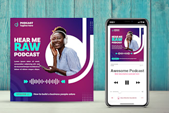 design a professional creative podcast cover art