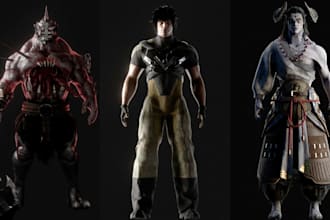create a high quality game ready 3d character or monster