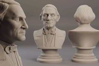 sculpt 3d portraits,3d busts or statues of past heroes,historical 3d figures,stl