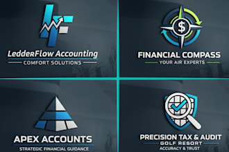 design credit repair accounting, tax, business consulting and financial logo