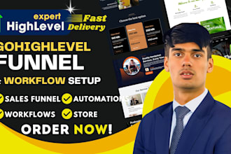 build gohighlevel sales funnels, landing pages, create ghl automations