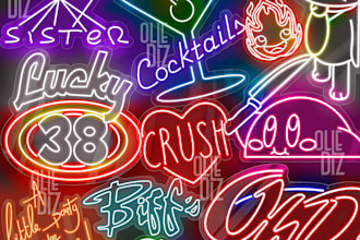 create a realistic led neon sign visual mockup for business
