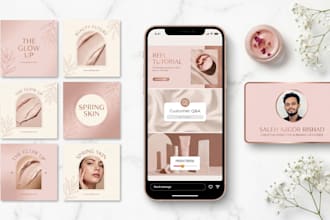 design social media branding kit for beauty and skincare brand