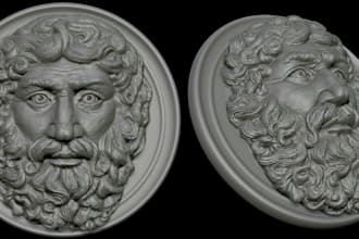 sculpt 3d semi relief,emblems,greek or roman 3d art,3d medallion,coin model stl