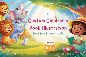 do children story book illustration, book illustration, children story