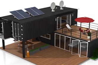 plan design 3d shipping container home house shop restaurant warehouse architect