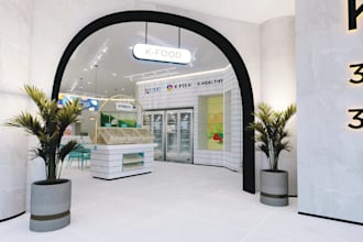 modern k food grocery store,food store,retail interior,cgi supermarket 3d render