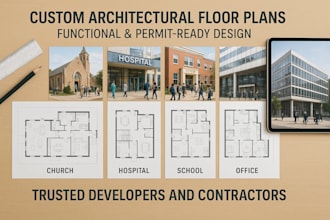 design full city modern architectural plan for church hospital school building