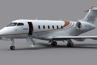 craft 3d aerospace, aircraft design, bombardier private jet, helicopter render