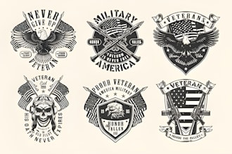design professional vintage, patch, military tactical, and badge logo