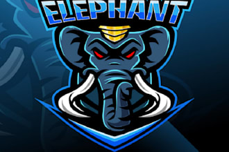 do unique elephant mascot logo design