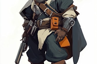 draw sketch 2d character design and concept art for games