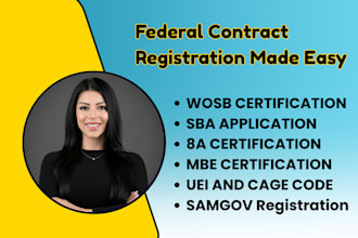 do samgov, uei, cage code, mbe, sba, wosb, 8a and federal registration
