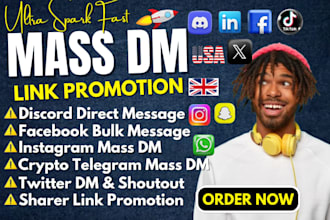 send telegram mass dm twitter facebook dm instagram mass dm discord dm promotion
