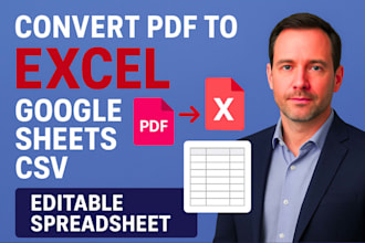 convert pdf to excel, google sheets, csv with editable spreadsheet data entry