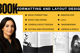 do book formatting, book layout design, kindle ebook format