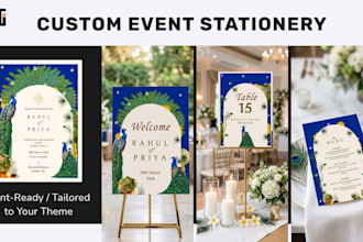 design custom wedding stationery and printable event decor kits